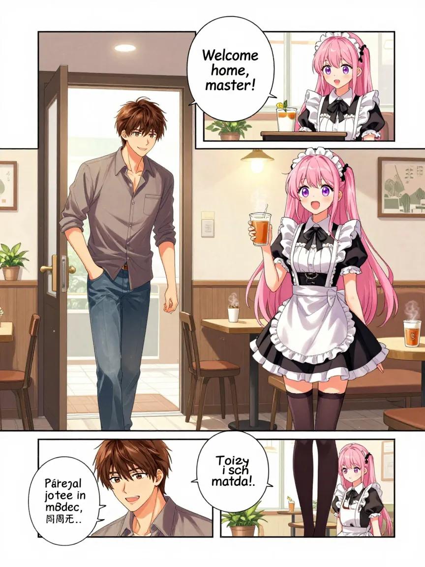 Haruto's daily ritual begins at the maid café, eyes locked on Miko's charm.