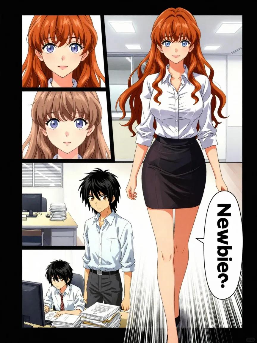 Haruto's first day at the office draws the attention of his imposing new colleague Reina.